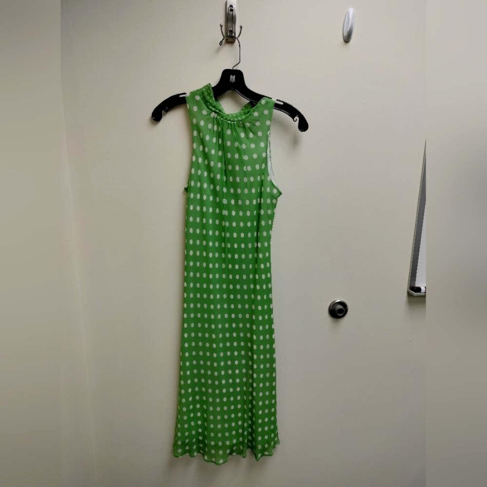 Donna Ricco halter dress green polka dot size 4